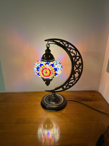 Table lamp, moon, large, multicoloured