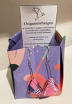 Origamismycken, örhängen: rosa blad